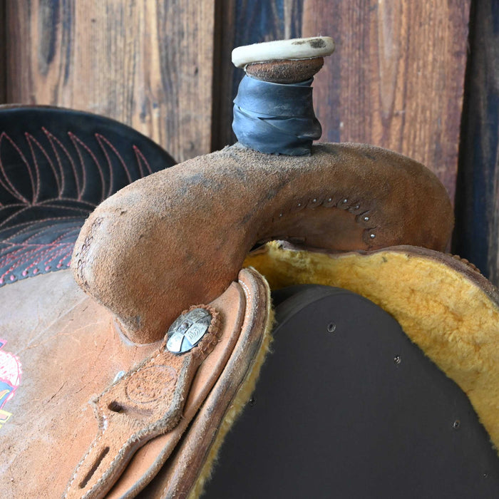 15" USED TRENT WARD TEAM ROPING SADDLE