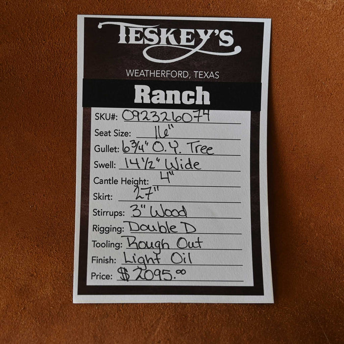 16" TESKEY'S RANCH SADDLE