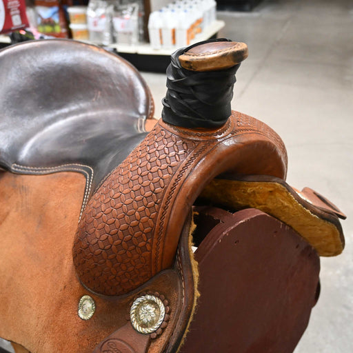 16" USED COWBOY SUPPLY TEAM ROPING SADDLE Saddles - Used Cowboy Supply