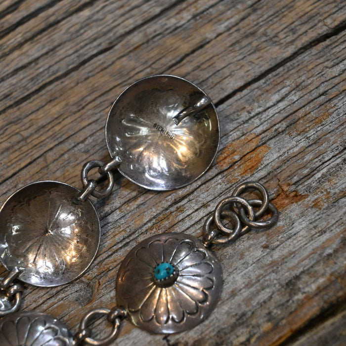 Vintage 37" Sterling Silver Concho Belt