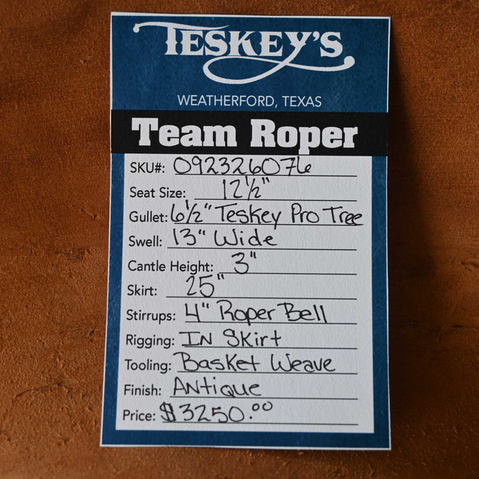 12.5" TESKEY'S TEAM ROPING SADDLE