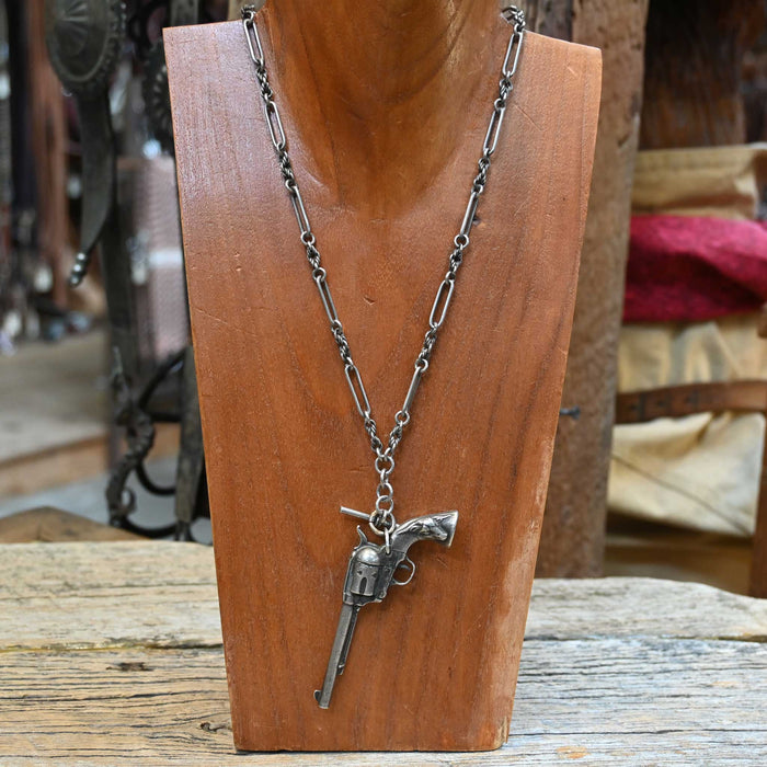 1950's - 60's Pistol Charm on Victorian Watch Chain