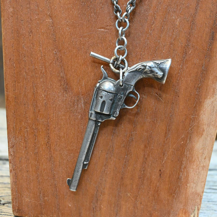 1950's - 60's Pistol Charm on Victorian Watch Chain