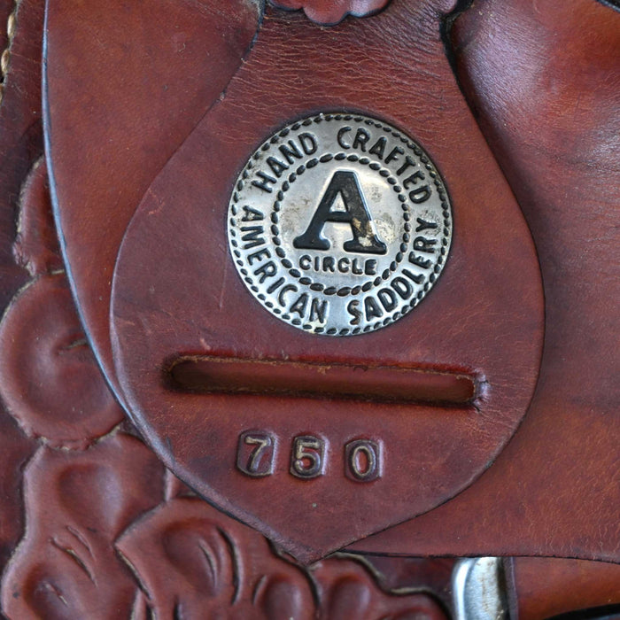 15.5" USED CIRCLE A AMERICAN SADDLERY TEAM ROPING SADDLE