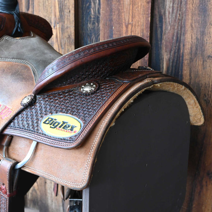 14.5" USED SCOTT THOMAS TEAM ROPING SADDLE