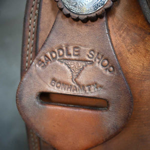 15" USED TWISTER SADDLE SHOP TEAM ROPING SADDLE Saddles Twister Saddle Shop   
