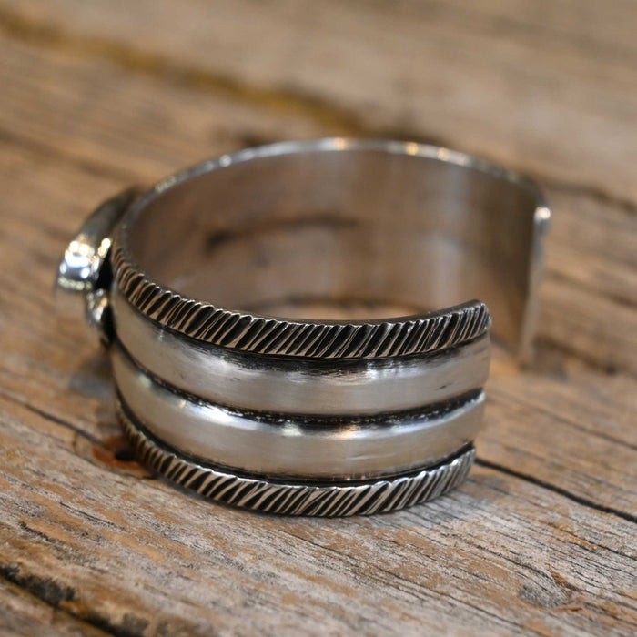 Sterling Silver Cuff w/Kingman Black Web Turquoise