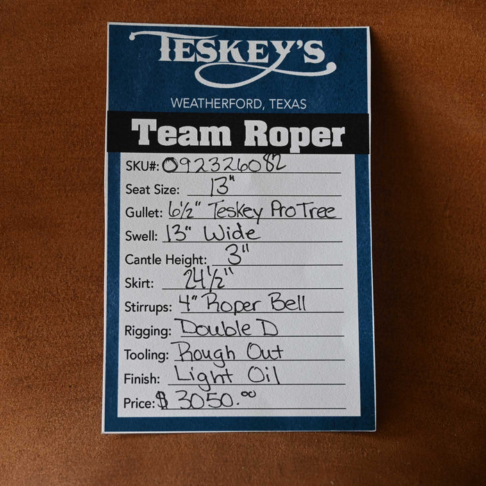 13" TESKEY'S TEAM ROPING SADDLE