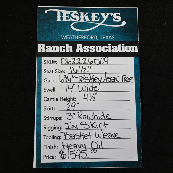 16.5" TESKEY'S RANCH ASSOCATION SADDLE
