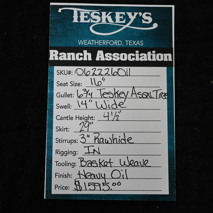 16" TESKEY'S RANCH ASSOCIATION SADDLE