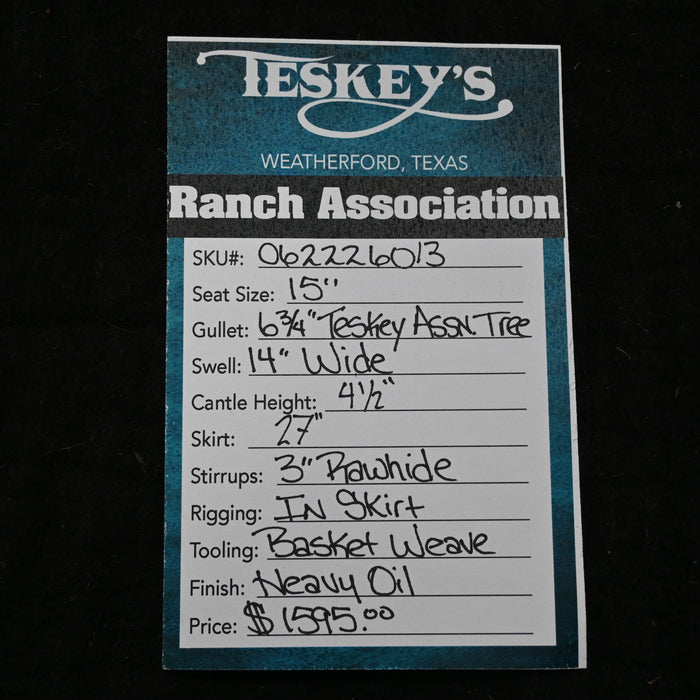 15" TESKEY'S RANCH ASSOCIATION SADDLE