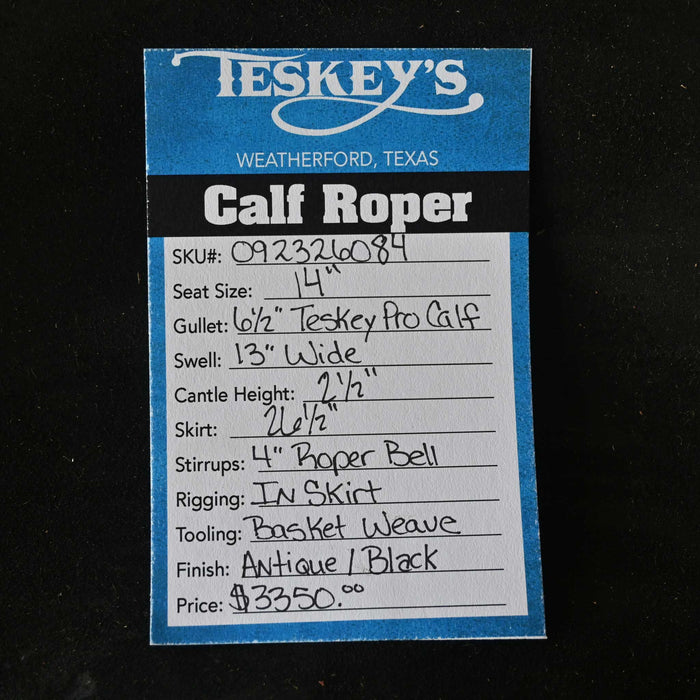 14" TESKEY'S CALF ROPING SADDLE