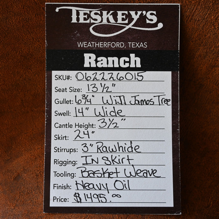 13.5" TESKEY'S STRIP DOWN RANCH SADDLE