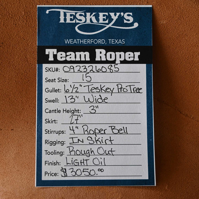 15" TESKEY'S TEAM ROPING SADDLE