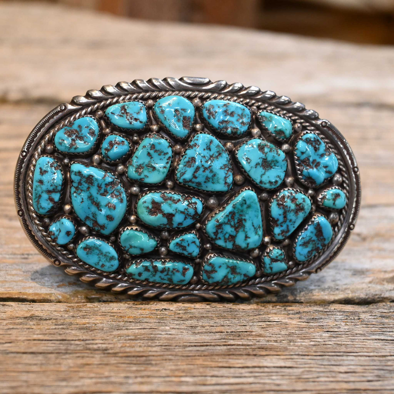 1980's Willford Nez Turquoise Belt Buckle Collectibles Willford Nez