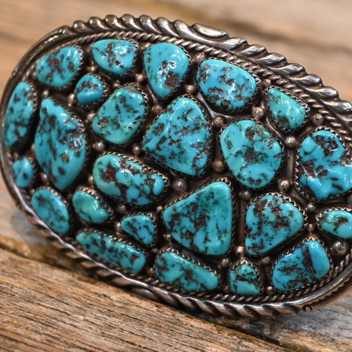 1980's Willford Nez Turquoise Belt Buckle