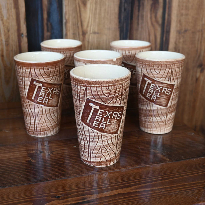 Vintage Texas Tall Tea Set w/Pitcher & 6 Glasses