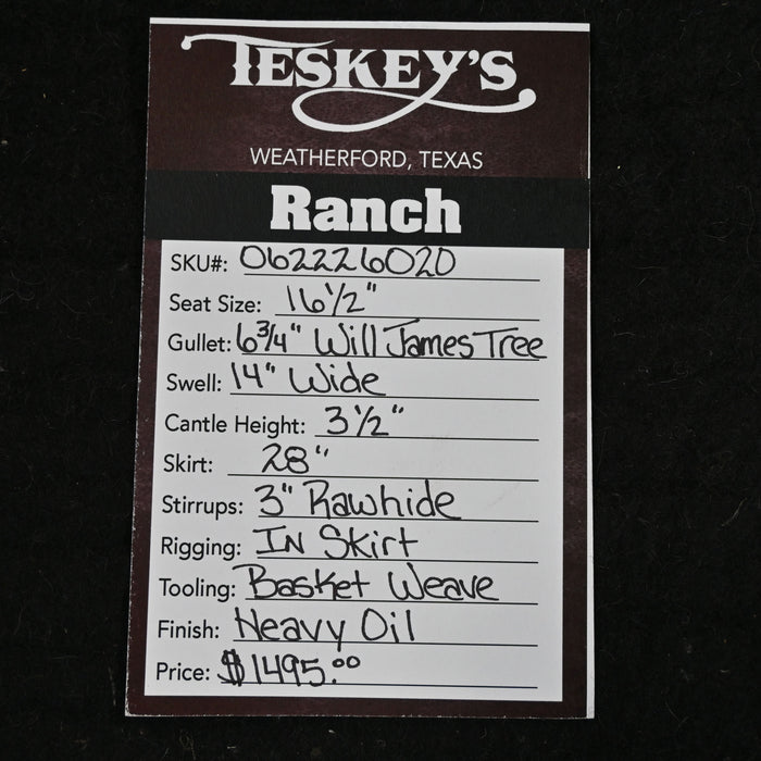 17" TESKEY'S STRIP DOWN RANCH SADDLE