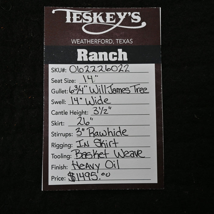14" TESKEY'S STRIP DOWN RANCH SADDLE