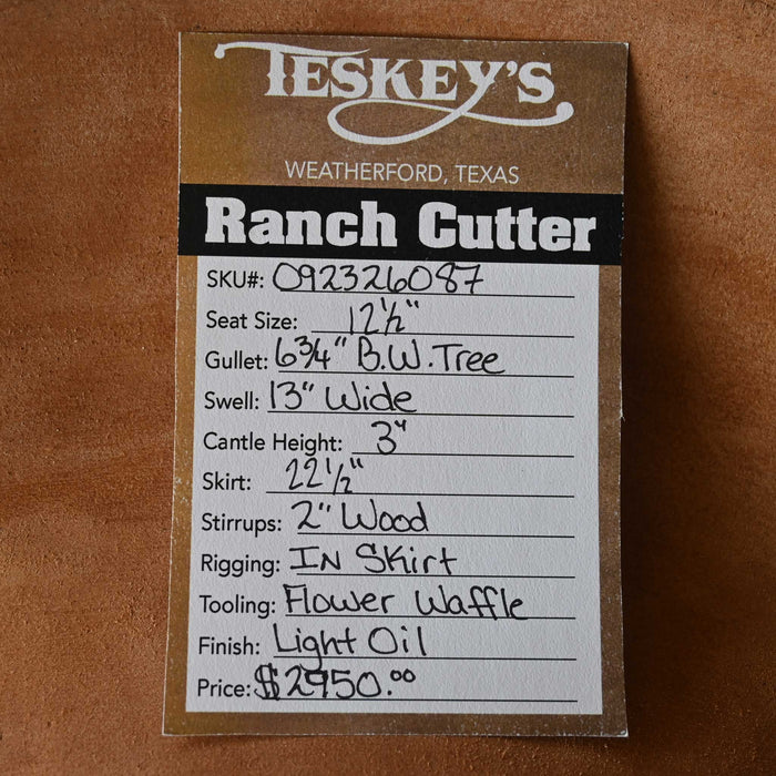 12.5" TESKEY'S RANCH CUTTER SADDLE