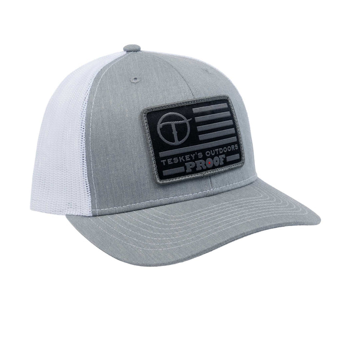 Teskey's Outdoors Proof Flag Cap - Heather Grey/White TESKEY'S GEAR - Baseball Caps Teskey's