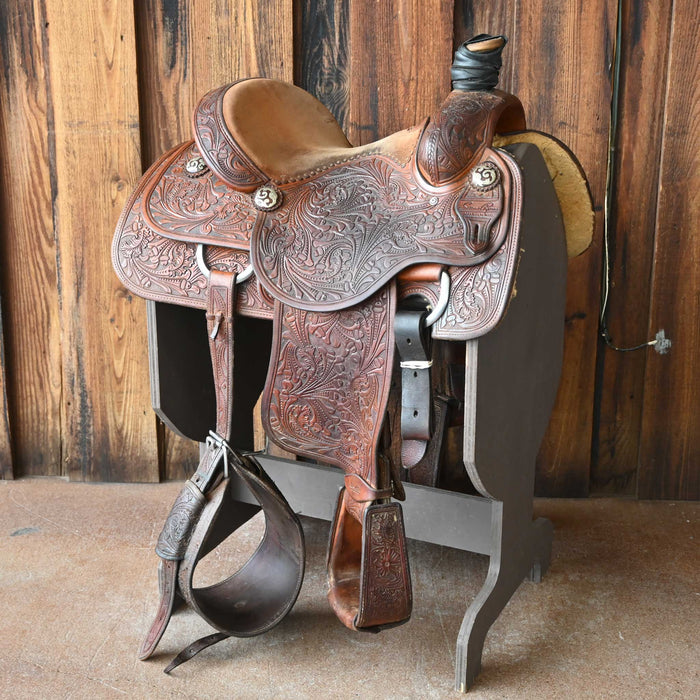 14" USED SEAN RYON TEAM ROPING SADDLE