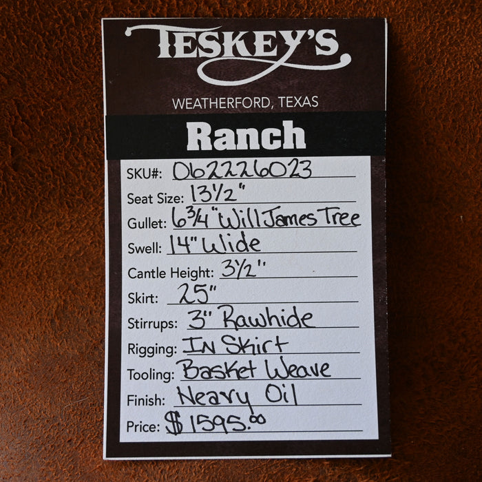 13.5" TESKEY'S STRIP DOWN RANCH SADDLE
