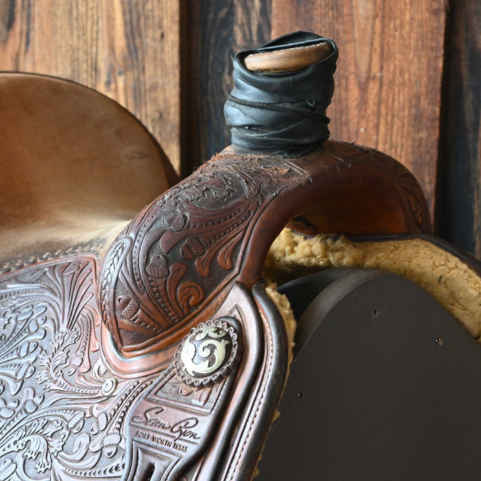 14" USED SEAN RYON TEAM ROPING SADDLE