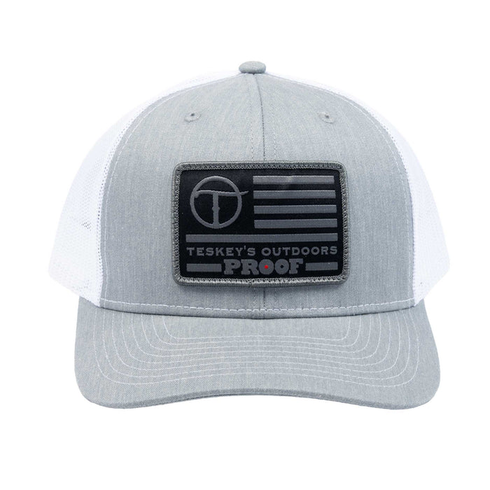 Teskey's Outdoors Proof Flag Cap - Heather Grey/White TESKEY'S GEAR - Baseball Caps Teskey's