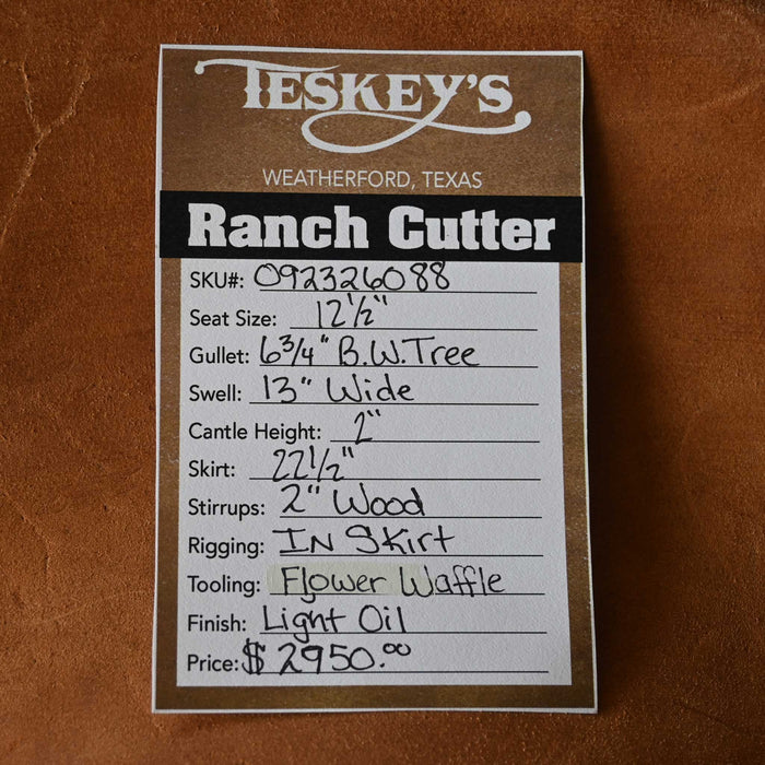 12.5" TESKEY'S RANCH CUTTER SADDLE