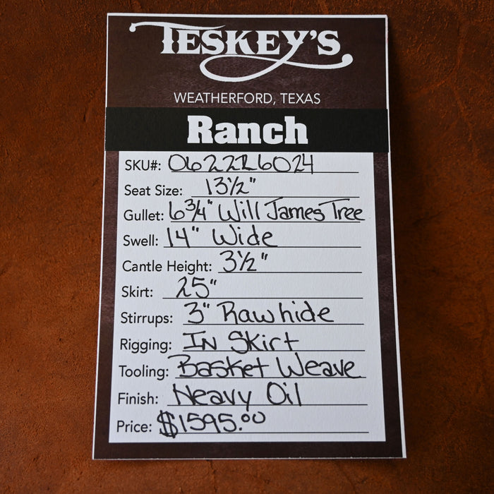 13.5" TESKEY'S STRIP DOWN RANCH SADDLE