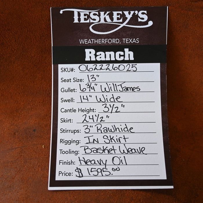 13" TESKEY'S STRIP DOWN RANCH SADDLE