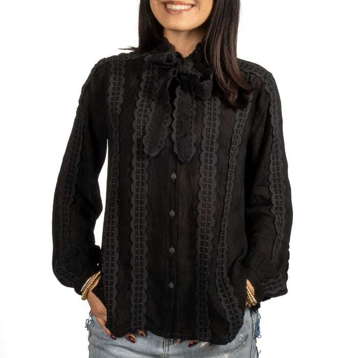 Johnny Was Eira Black Ivania Shirt