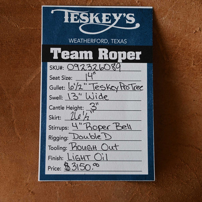 14" TESKEY'S TEAM ROPING SADDLE
