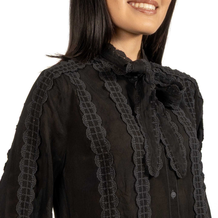 Johnny Was Eira Black Ivania Shirt