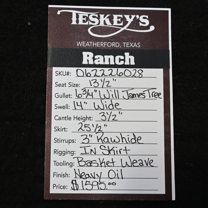 13.5" TESKEY'S STRIP DOWN RANCH SADDLE