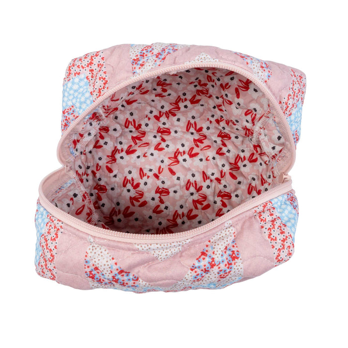 Adeline Patchwork Rose Large Makeup Bag ACCESSORIES - Luggage & Travel - Cosmetic Bags Ida Mae Home