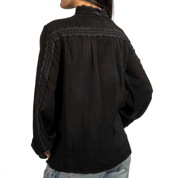 Johnny Was Eira Black Ivania Shirt