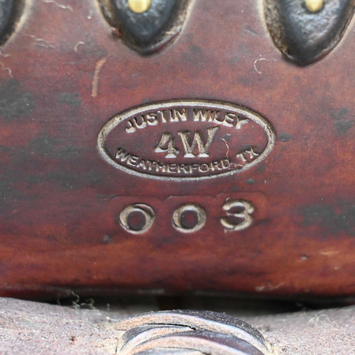 15" USED JUSTIN WILEY RANCH SADDLE Saddles - Used Justin Wiley