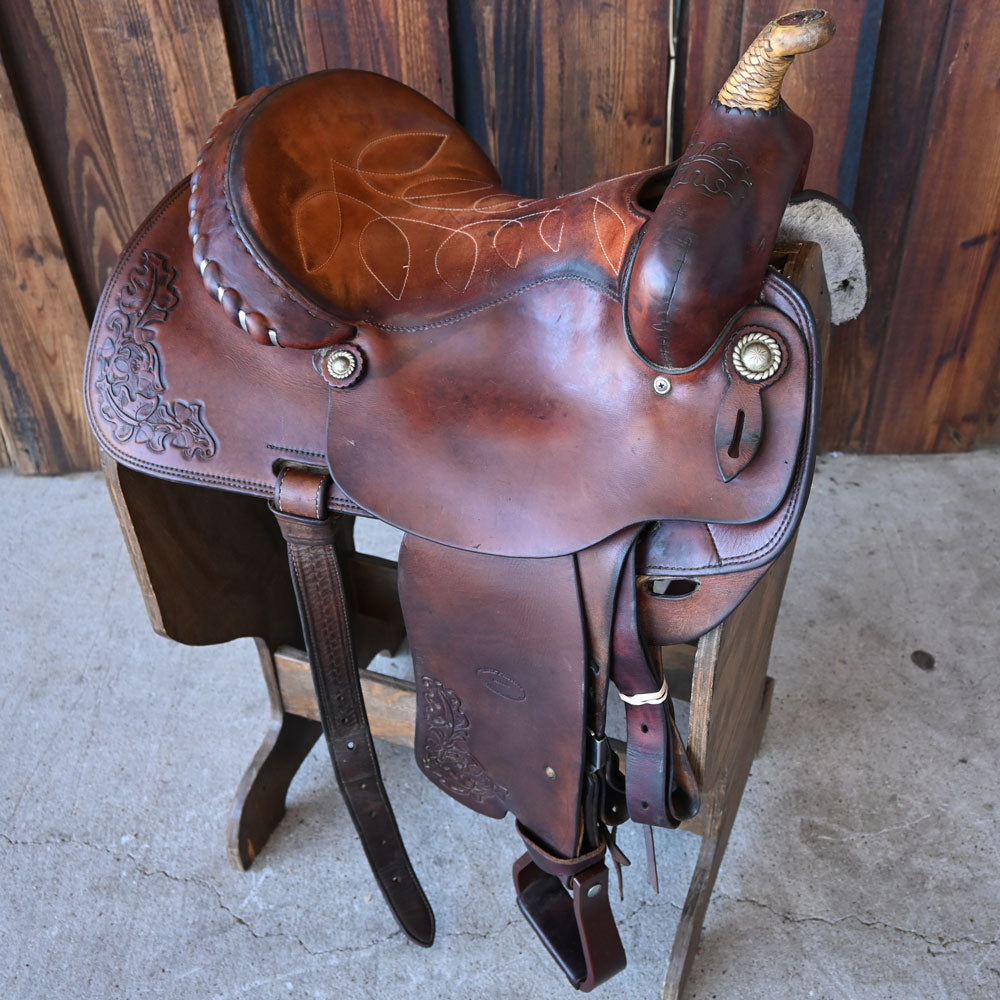 14.5" USED CIRCLE R BARREL SADDLE Saddles Circle R Saddlery   