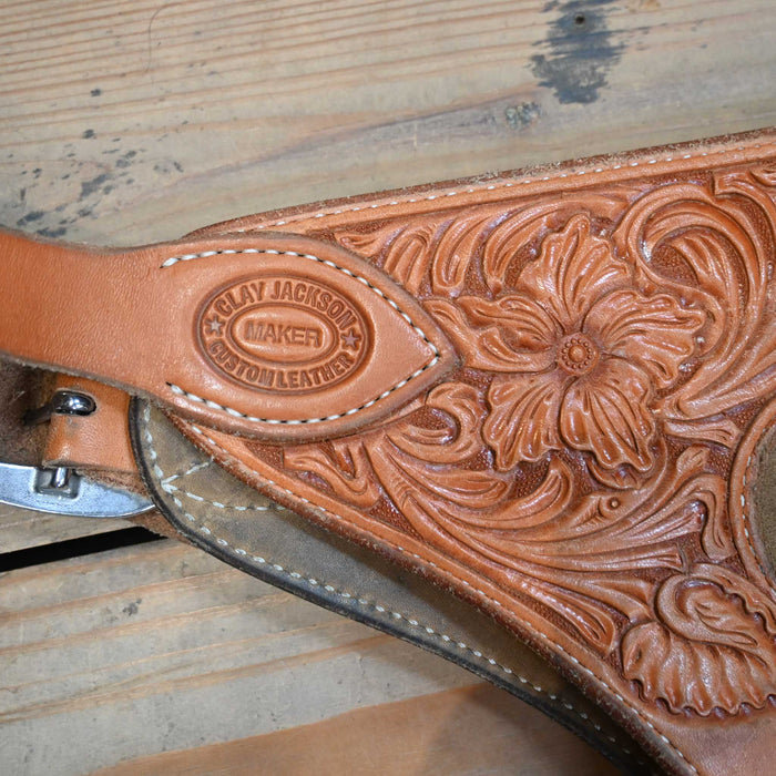 Clay Jackson Custom Leather Stepthrough Chaps Tack - Chaps & Chinks Justin Beans