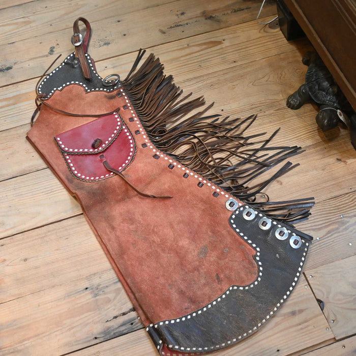 DIAMOND 4 Leather Stepthrough Cowboy Chaps Tack - Chaps & Chinks Diamond 4 Leather