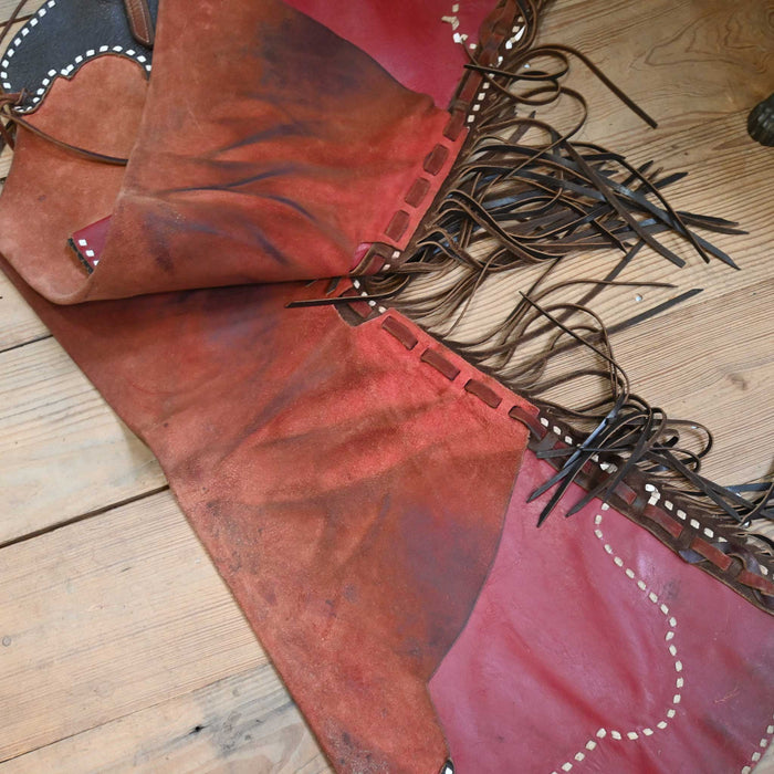 DIAMOND 4 Leather Stepthrough Cowboy Chaps Tack - Chaps & Chinks Diamond 4 Leather