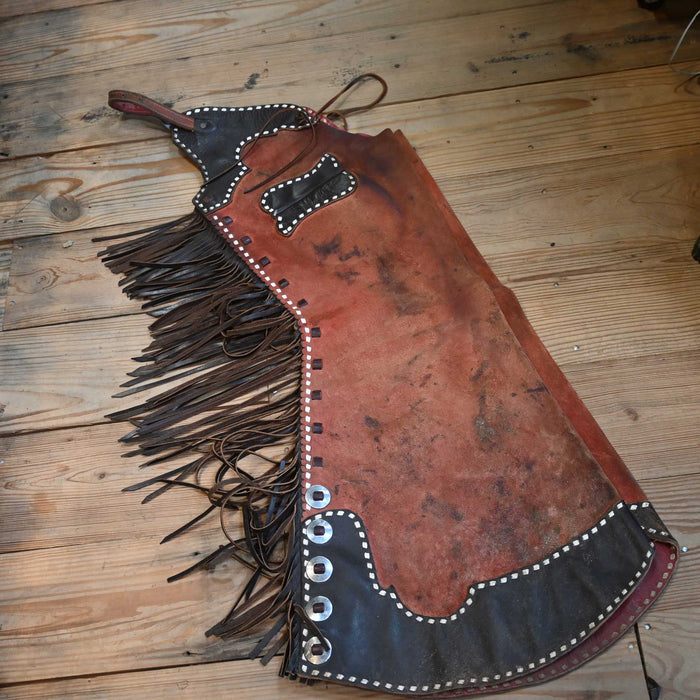 DIAMOND 4 Leather Stepthrough Cowboy Chaps Tack - Chaps & Chinks Diamond 4 Leather