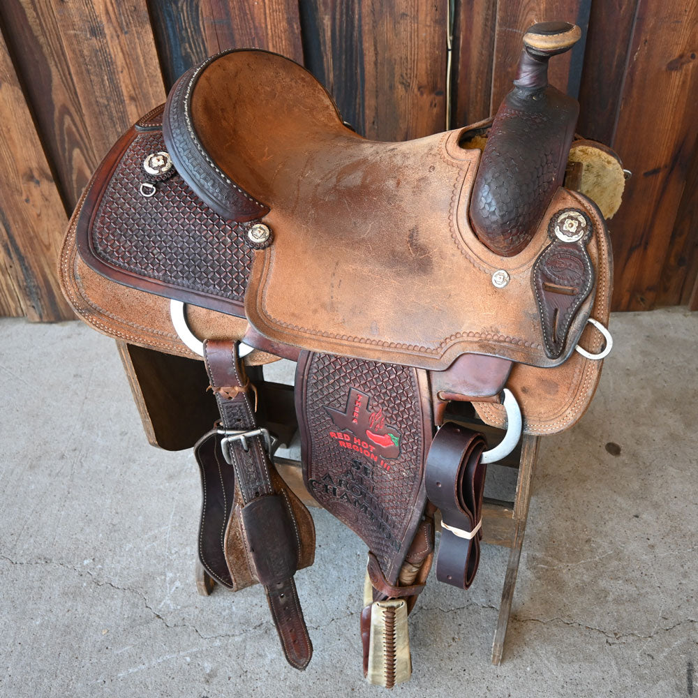 15" USED PATRICK SMITH ROPING SADDLE Saddles Patrick Smith   