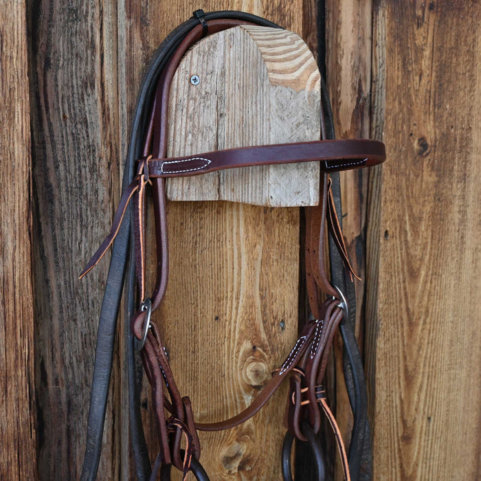 O-Ring Twisted Copper Snaffle Bridle Rig w/New Browband Headstall