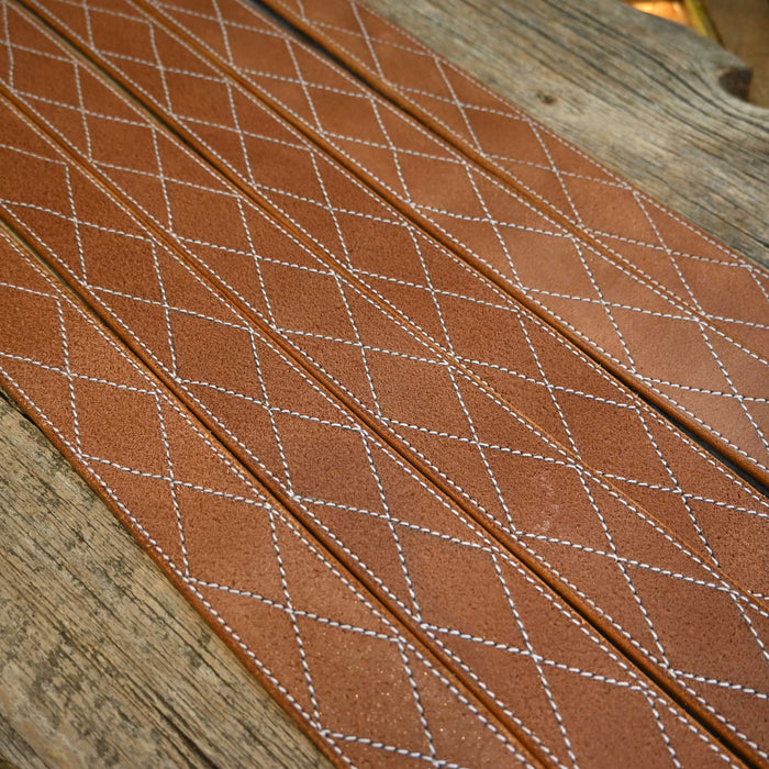 Adam Lahey Brown Diamond Stitch Belt