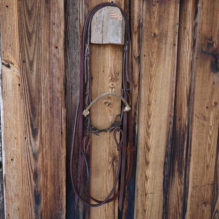 Lariat Nose Snaffle Combo Bridle Rig w/Split Ear Headstall