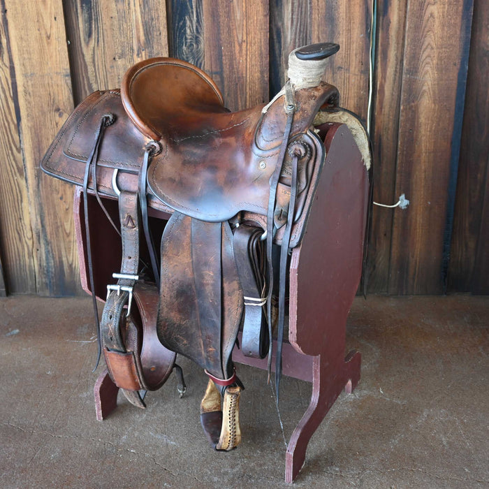 14" USED BOBBY BURNS COWBOY SADDLE Saddles - Used Bobby Burns
