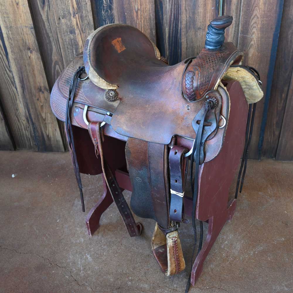 15" USED H.M. WELLS RANCH SADDLE Saddles H.M. Wells